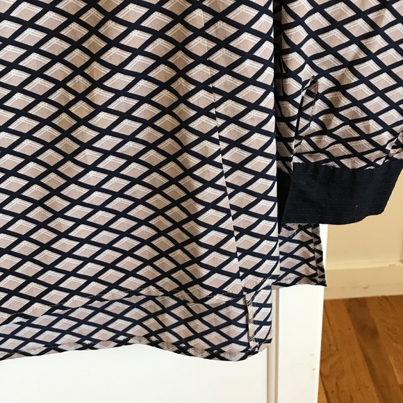 TORY BURCH Velda Tunic Silk Long Sleeve Blouse Black Tan Women’s Plus Size 14 - Picture 7 of 16